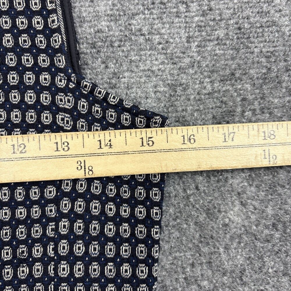 Theory Seraon Palmetto Knit Dress Womens Size 4 Navy Blue Geometric Money - Picture 6 of 9